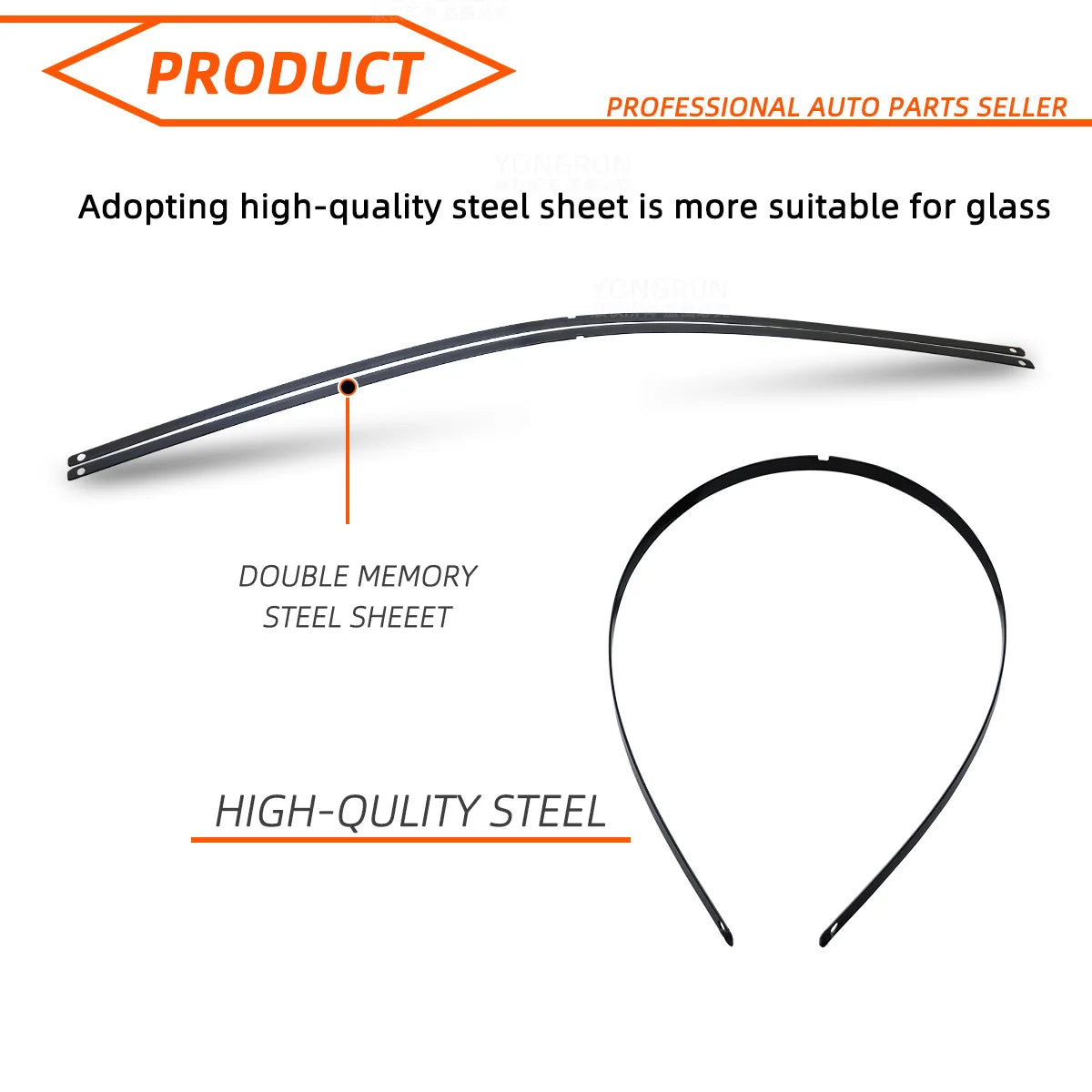 KKJOY Universal Rubber Wiper Blade – J & U Hook, 13"–28"