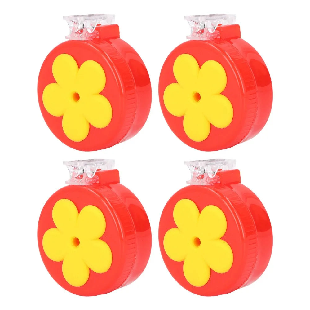 4-Pack Flower Hummingbird Clip Feeder Set with Brushes