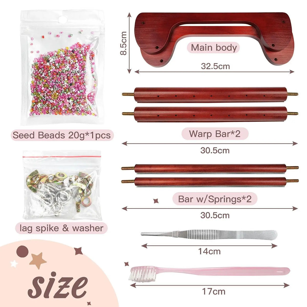 DIY Wooden Bead Loom Kit – Jewelry Weaving Set with Beads