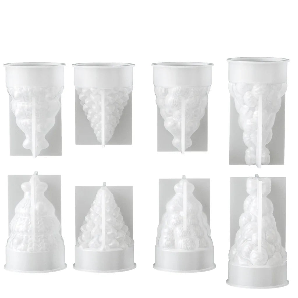 3D Christmas Tree Silicone Candle Mold – 4 Texture Styles