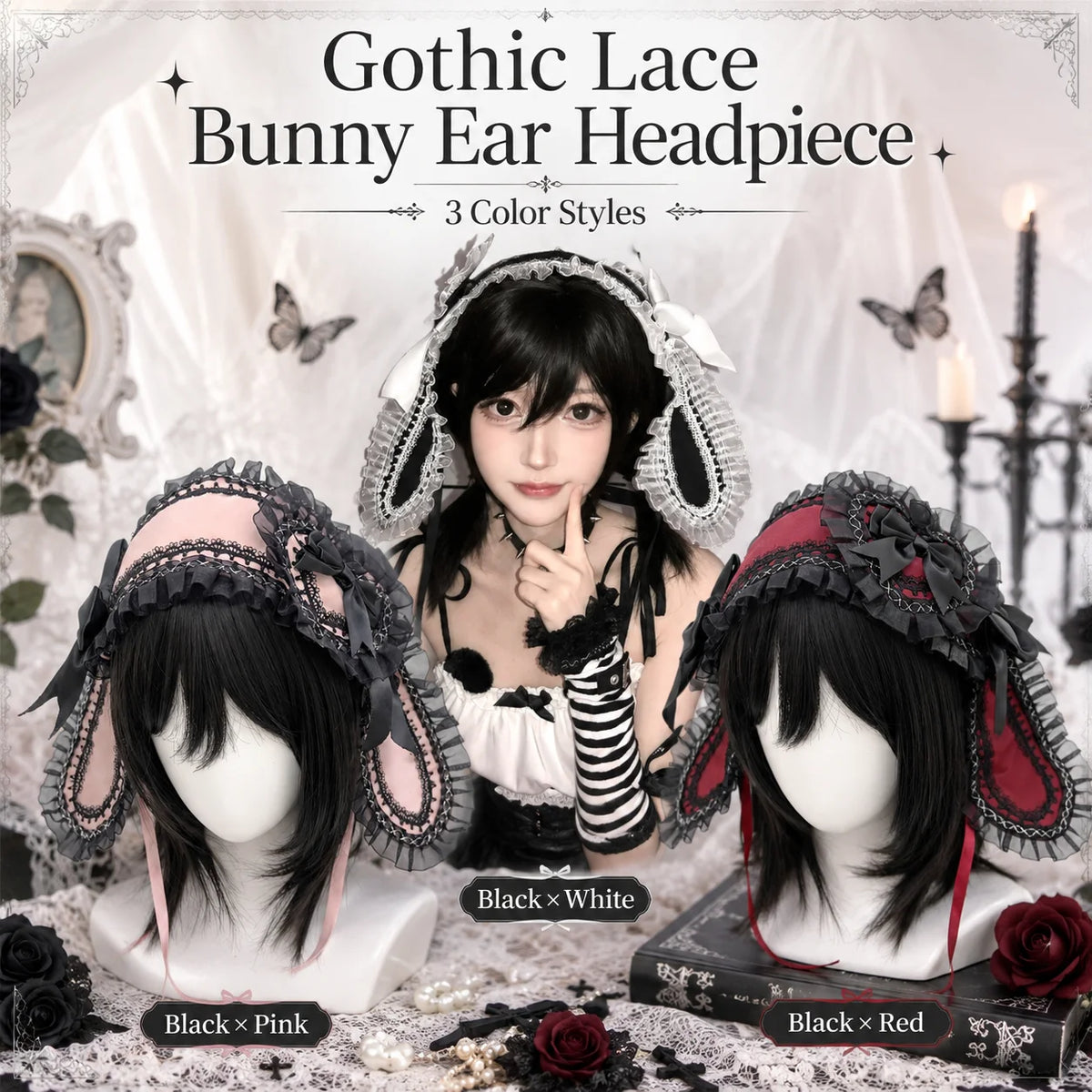 Butterfly Hairband – Cute Lolita Kawaii Headwear for Women