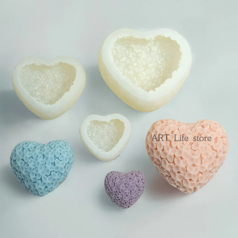 3D Love Flowers Silicone Mold – Candle Soap Resin Craft