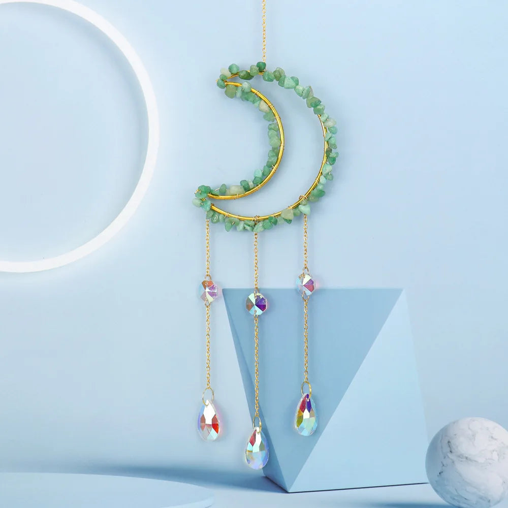 Moon Crystal Suncatcher – Rainbow Hanging Window Decor