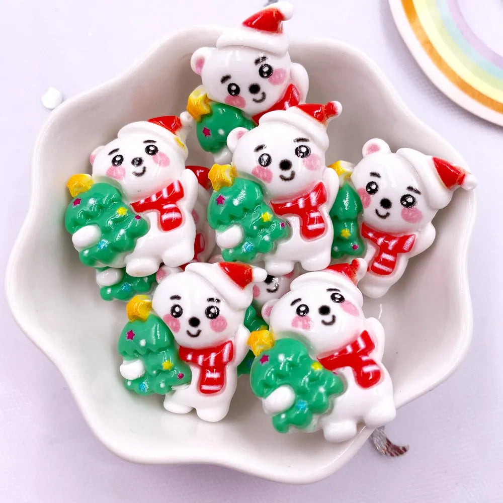 10PCS Kawaii Christmas Resin Flatback Figurines – DIY Craft