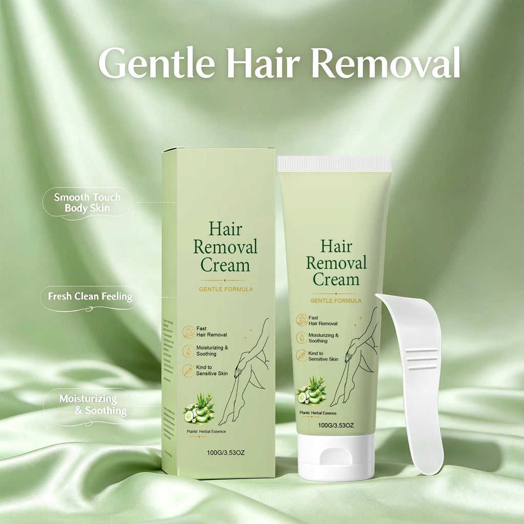 Herbal Depilatory Cream – Legs, Arms & Underarms + Scraper