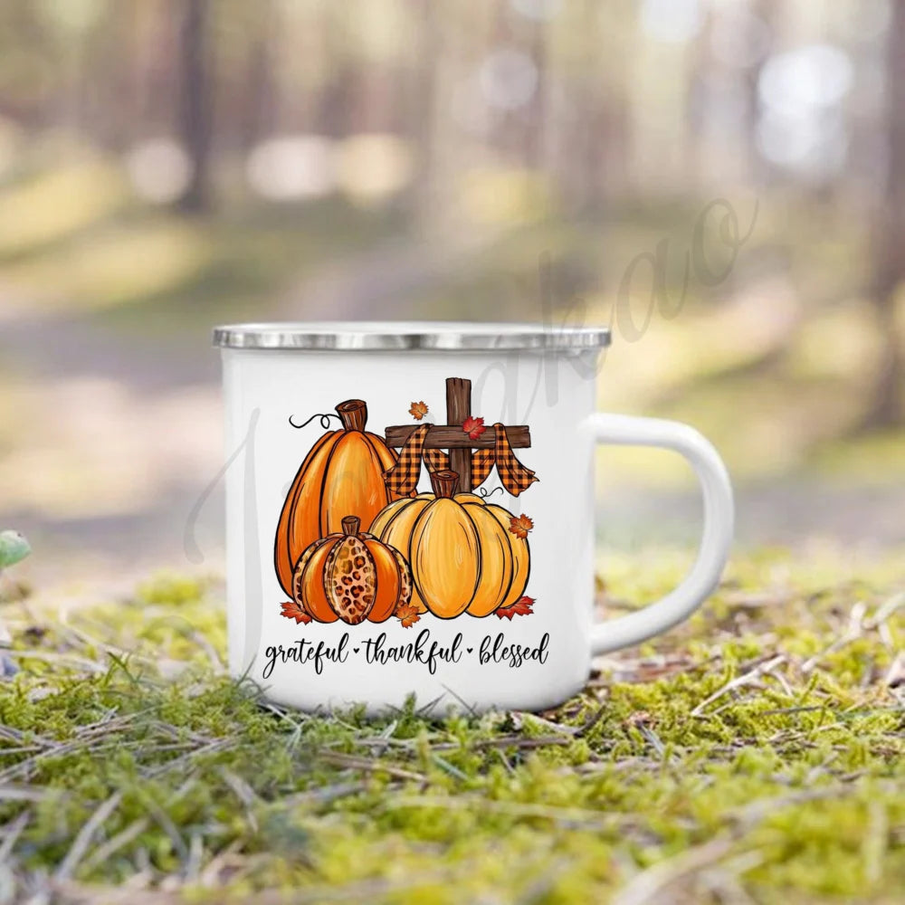 Tis' The Season Enamel Mug | Fall Coffee & Cocoa Cup Gift
