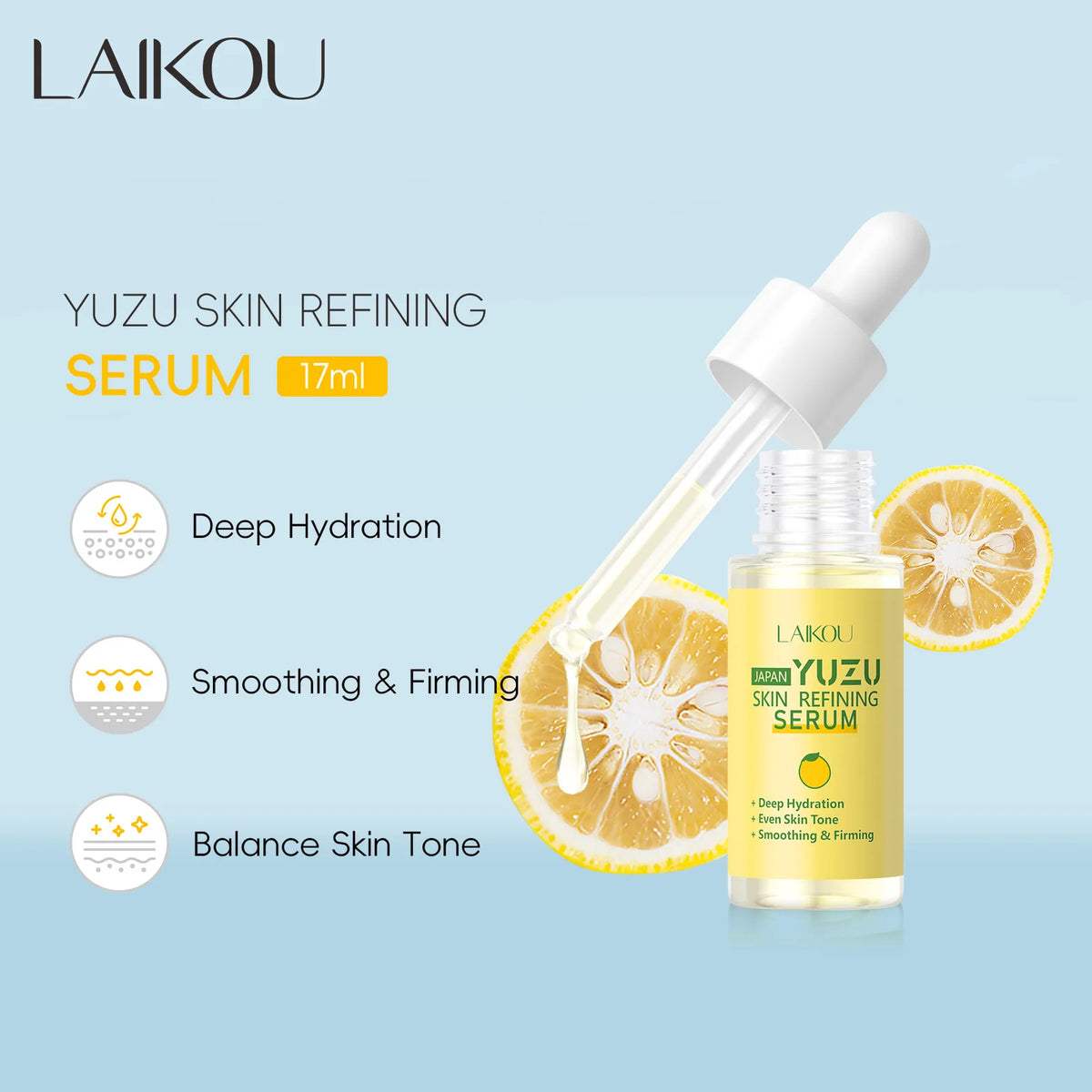 LAIKOU Yuzu Grapefruit Facial Essence 17ml | Moisturizing Serum