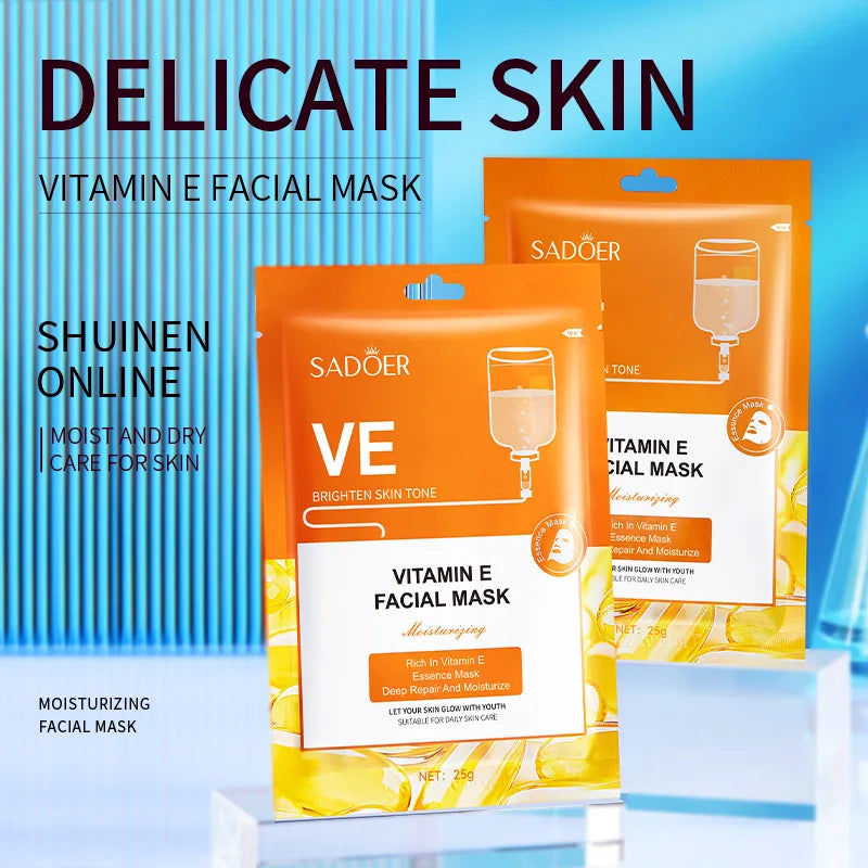 LAIKOU 15-Pack Vitamin E Hyaluronic Acid Sheet Face Mask