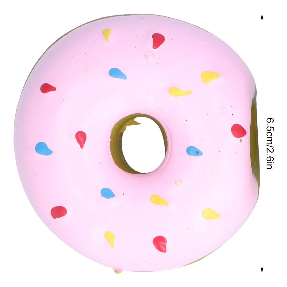 10-Pack Latex Donut Squeaky Dog Toys – Puppy Chew Set
