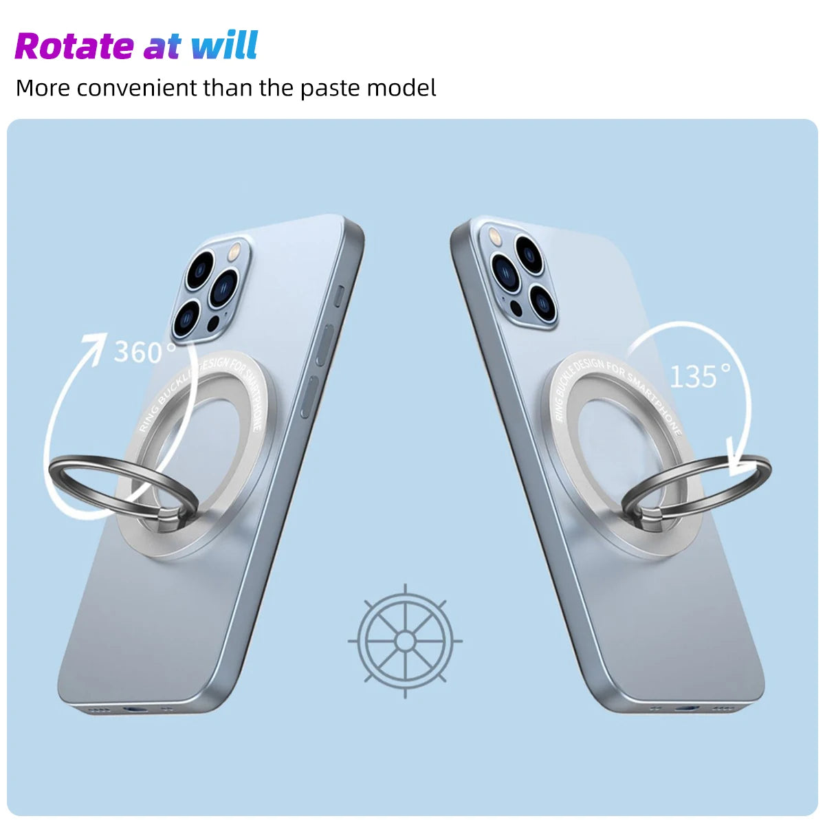 Rotatable Magnetic Phone Ring Holder – MagSafe Finger Grip