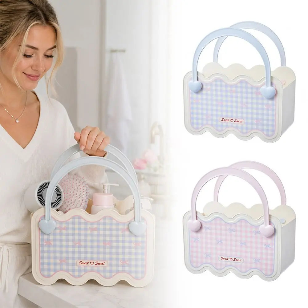 Heart-Shaped Stackable Shower Basket | Portable Bathroom Organizer