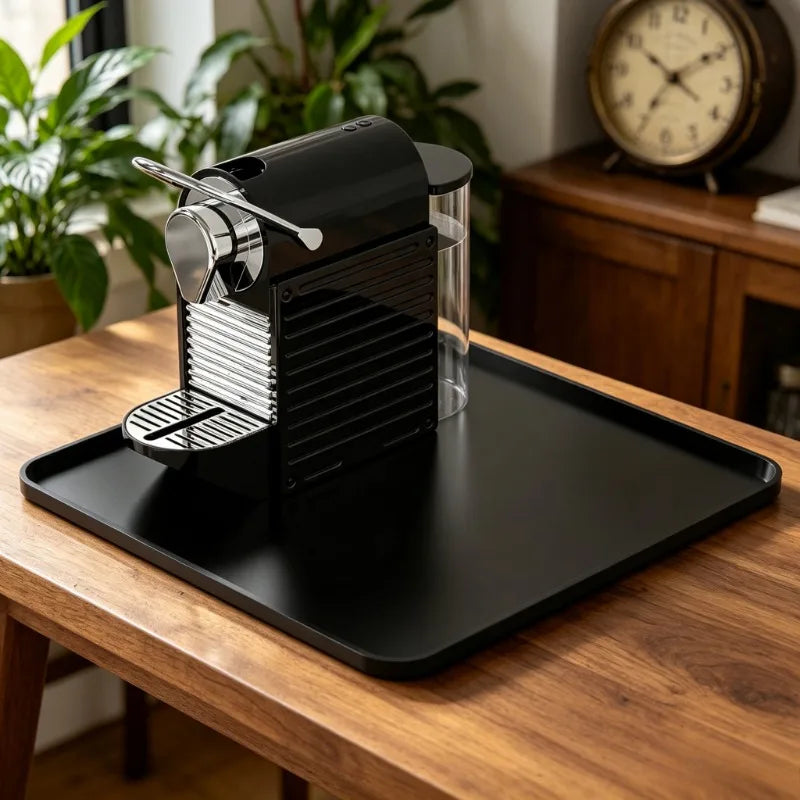 Raised Edge Silicone Coffee Machine Mat | Non-Slip Countertop Tray