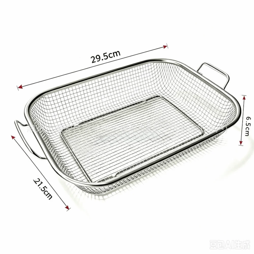Stainless Steel BBQ Grill Basket | Fine Mesh, Built-In Handles