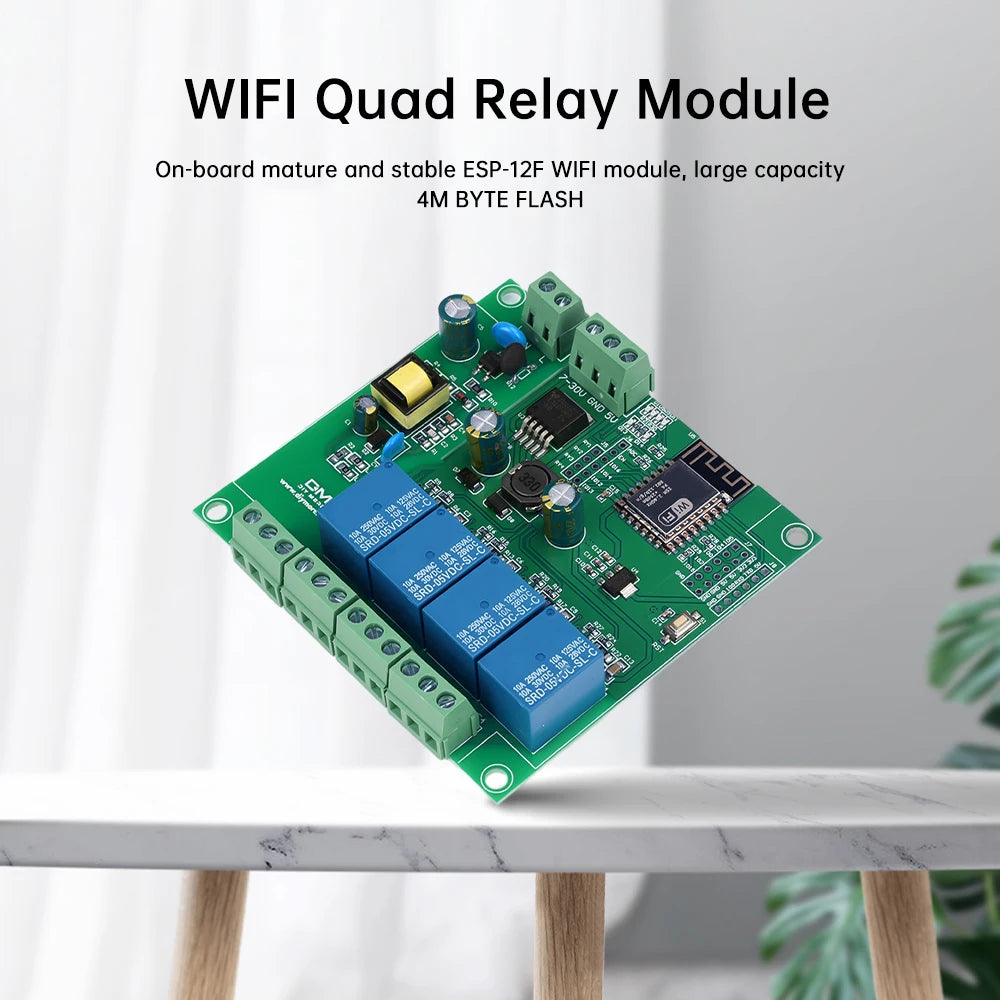 ESP8266 ESP-12F WiFi 4-Channel Relay Module Dev Board