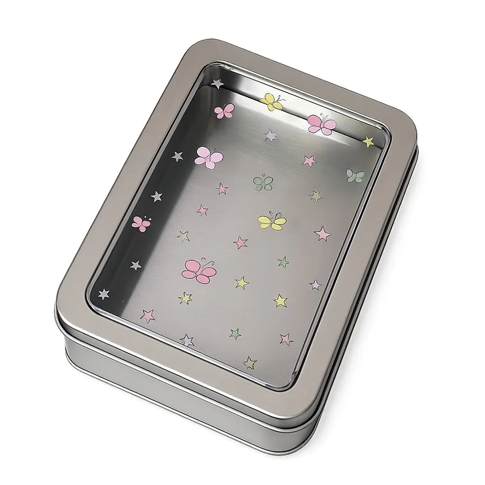 Tinplate Photocard Storage Box – Transparent Dustproof Cover