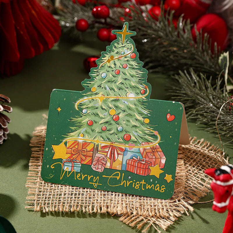10-Pack Gold Foil Christmas Greeting Cards with Envelopes