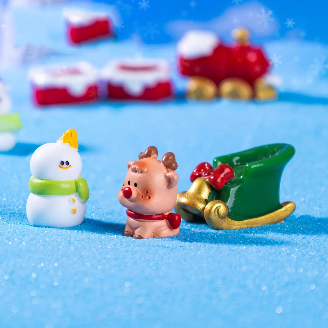 Resin Christmas Snowman Figurine | Mini Holiday Desk Ornament