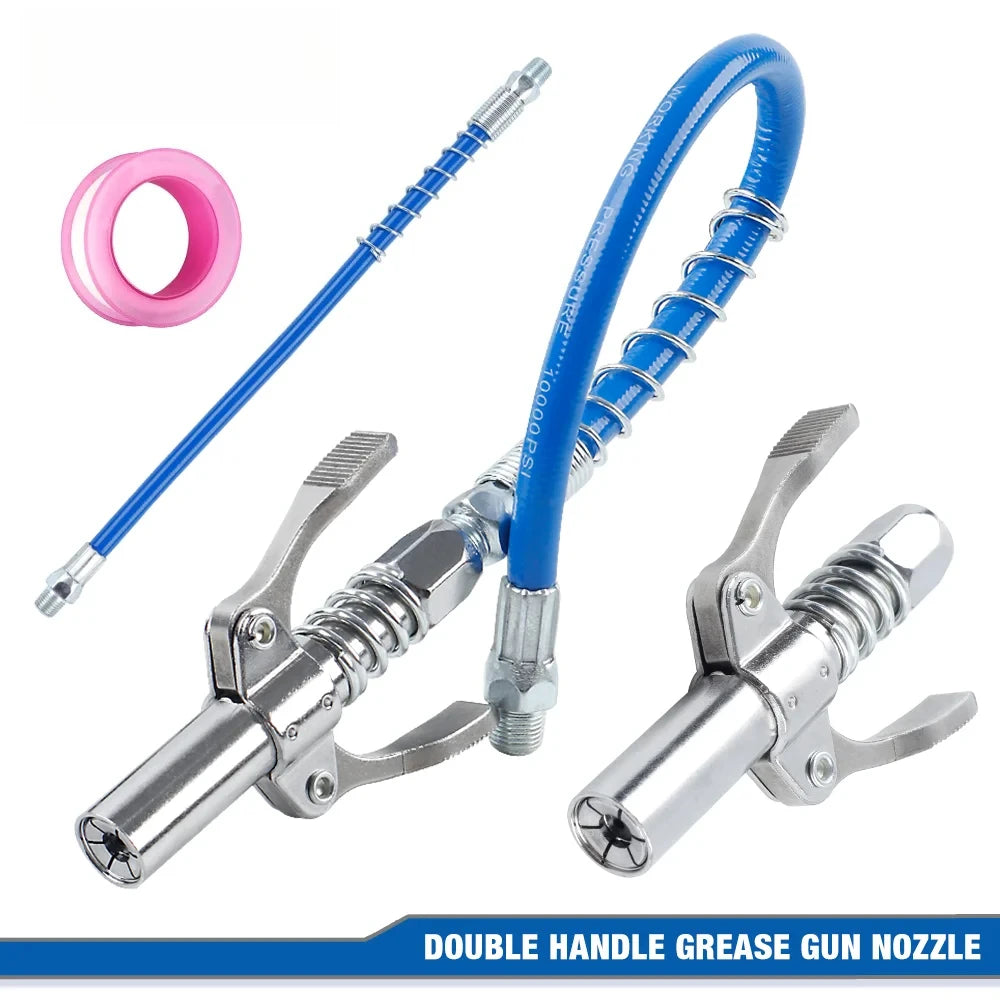 10,000 PSI Double Handle Quick-Lock Grease Gun Coupler 1/8 NPT