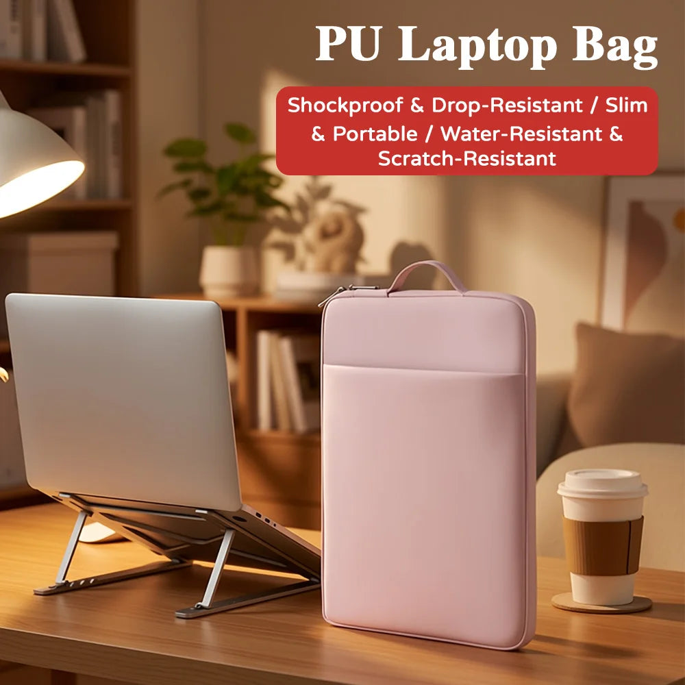Waterproof PU Laptop Sleeve 11.6–15.6" Shockproof Carrying Bag