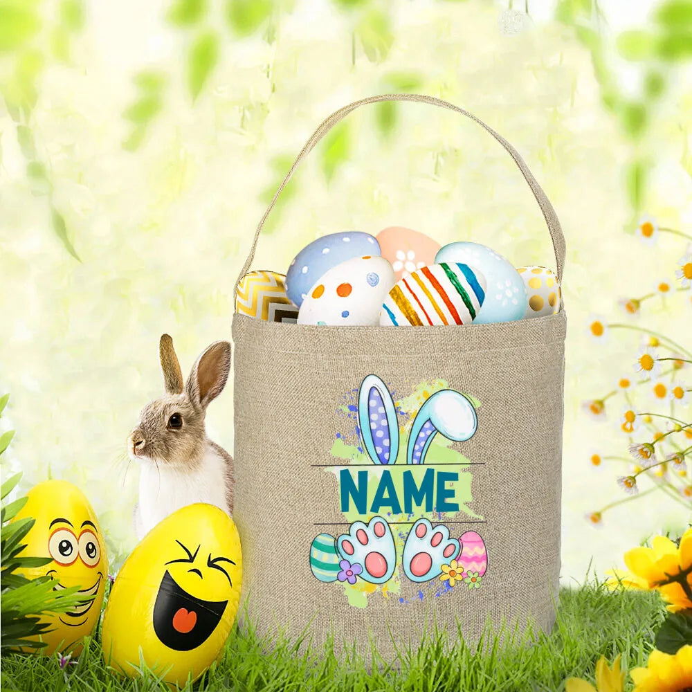 Personalized Easter Bunny Basket Bag – Kids Monogram Tote
