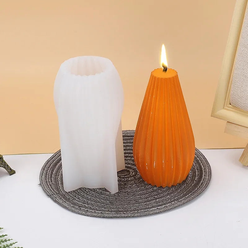 Geometric & Pear 3D Candle Silicone Mold – DIY Soap & Resin