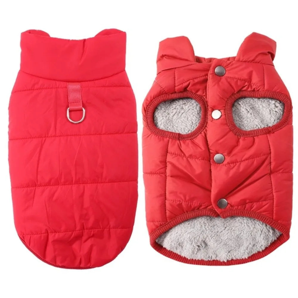 Winter Fleece Dog Vest Coat – Windproof Warm Jacket with D-Ring