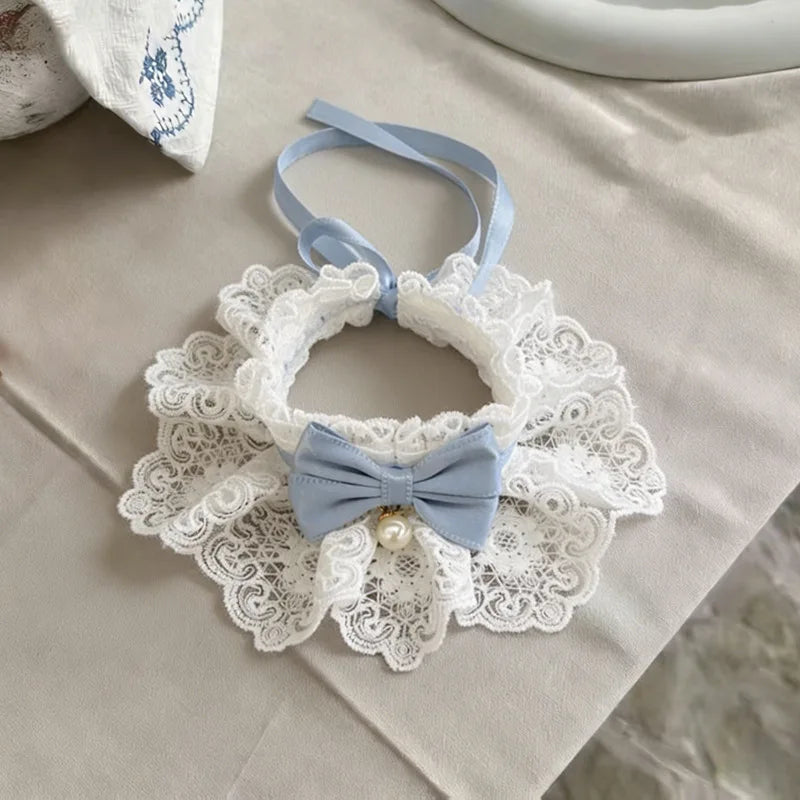 French Retro Lace Pearl Pet Bib – Cats & Small Dogs
