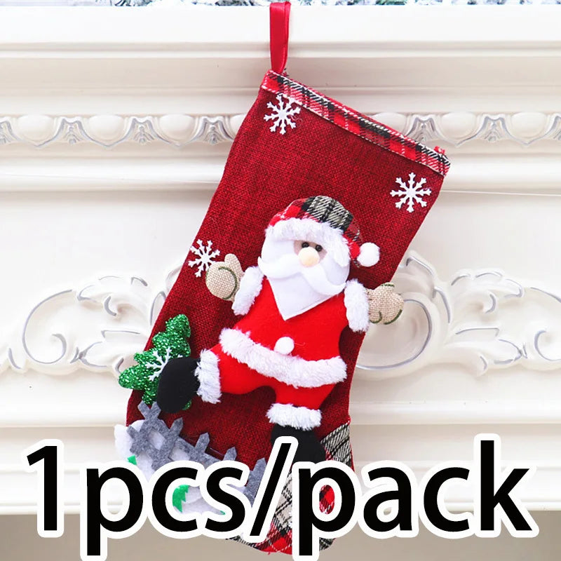 Oversized Christmas Stocking Gift Bag | Snowman Fabric Décor