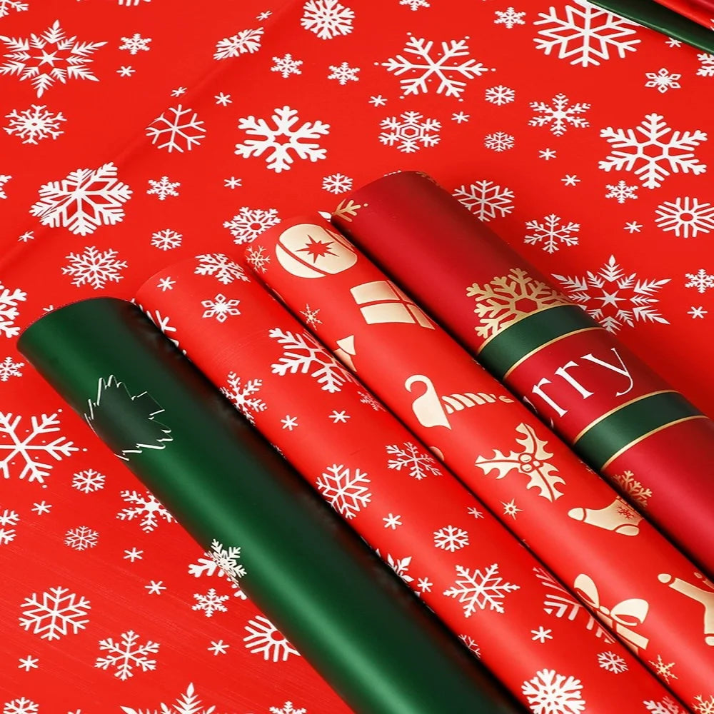 20-Sheet Christmas Snowflake Cellophane Flower Wrapping Paper