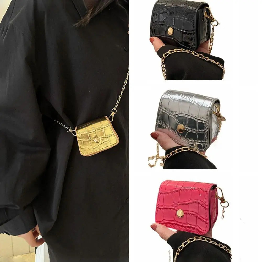 Cute Mini Crossbody Bag – Chain PU Shoulder Bag for Women