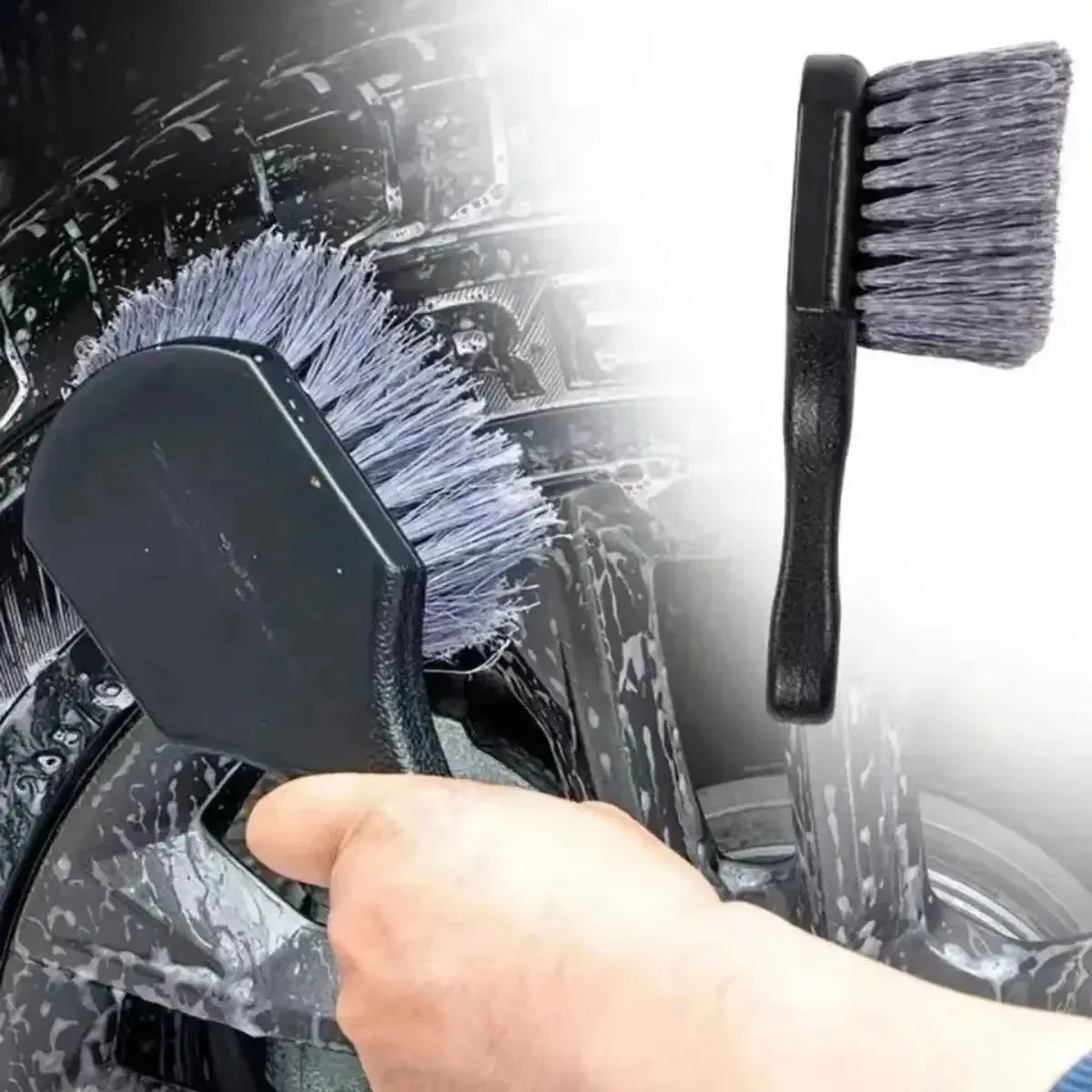 Short Handle Car Wheel & Tire Rim Detail Cleaning Brush
