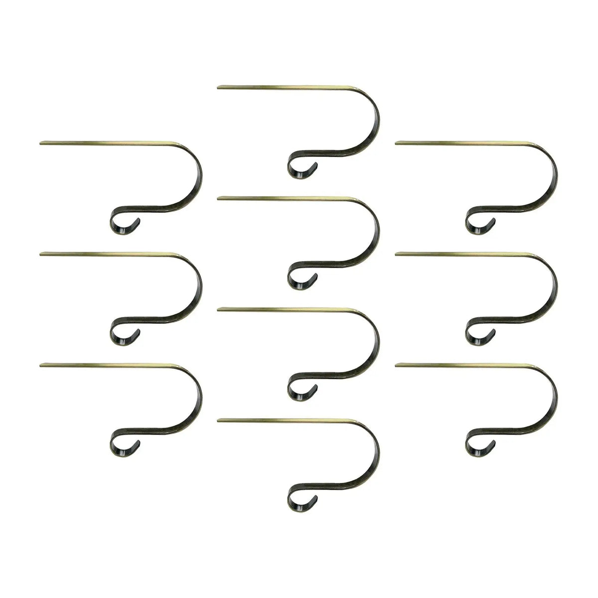 Metal Christmas Stocking Hangers for Mantel – 10 Pack Hooks