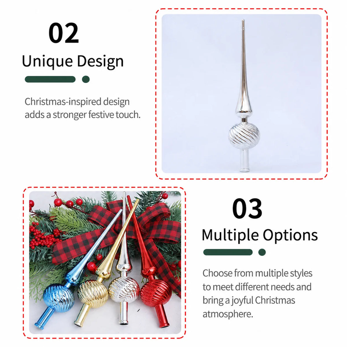 Plastic Christmas Tree Topper – Twisted Spire Holiday Decor