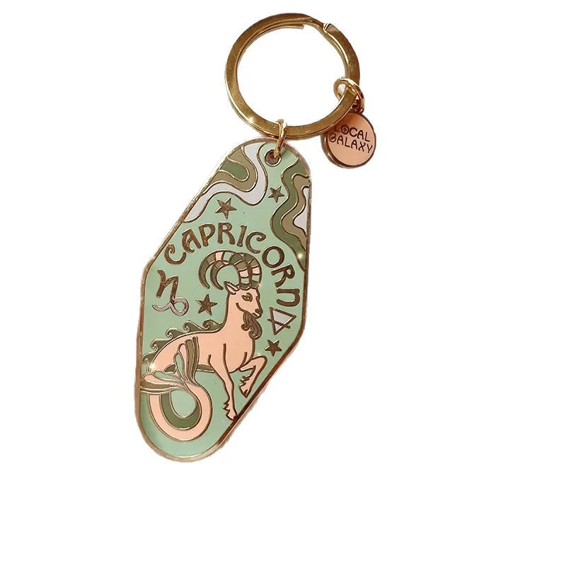 Zodiac Constellation Enamel Metal Keychain | Horoscope Gift