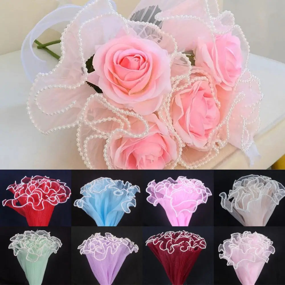 Pearl Lace Mesh Flower Wrapping Roll 28cm x 4 Yards