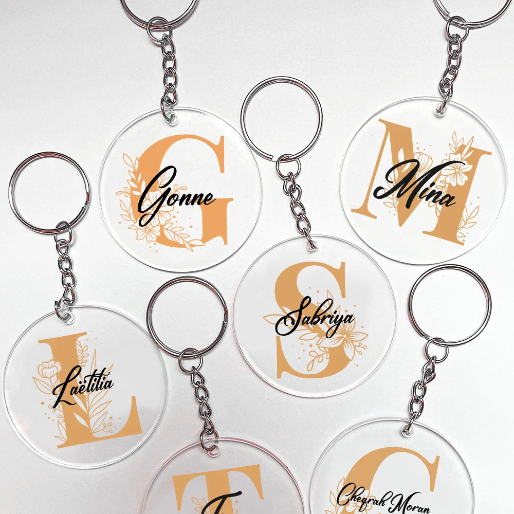 Personalized Monogram Acrylic Keychain – Custom Name Gift