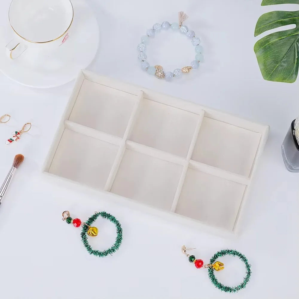 Stackable Velvet Jewelry Organizer Tray | Rings, Earrings & More