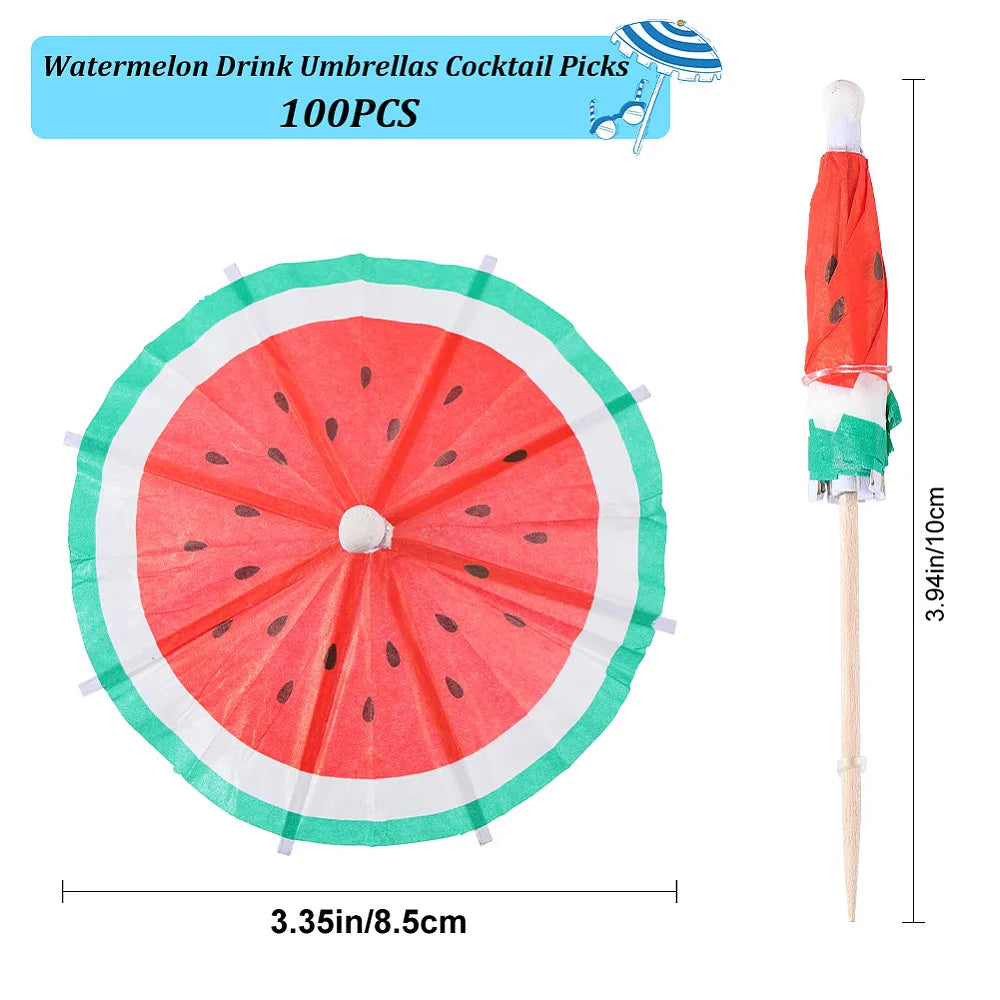 Watermelon Cocktail Umbrella Picks – 100ct Party Toothpicks