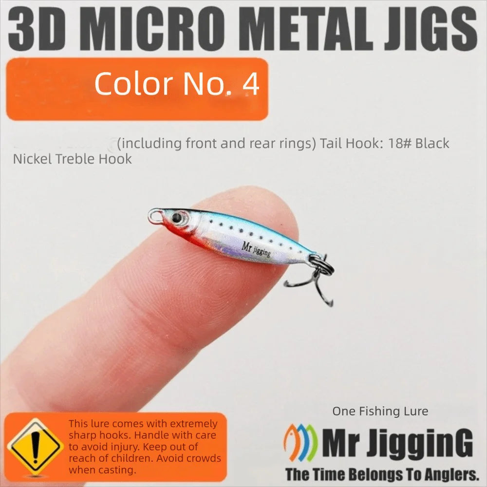 Micro Metal Jig Spoon Lures 1.5g 3g 5g – 3D Cast Fishing Bait