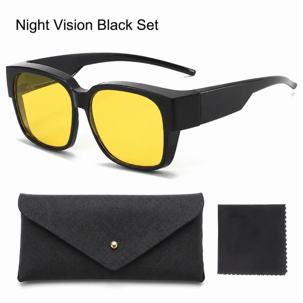 Wrap Around Fit-Over Sunglasses | Square Shades Over Glasses