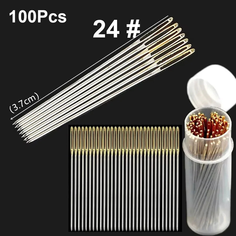 100-Piece Stainless Steel Cross Stitch Embroidery Needle Set
