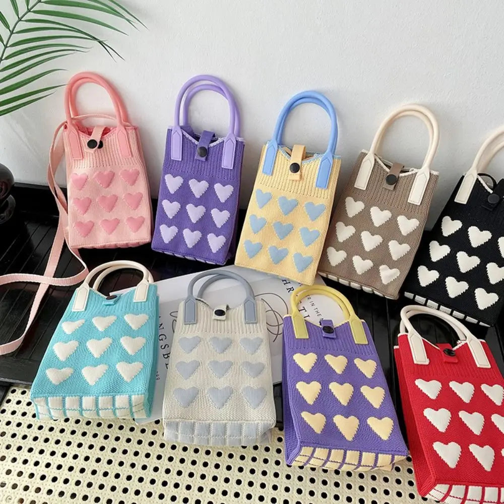 Handmade Knit Mini Wrist Bag – Phone & Shoulder Handbag