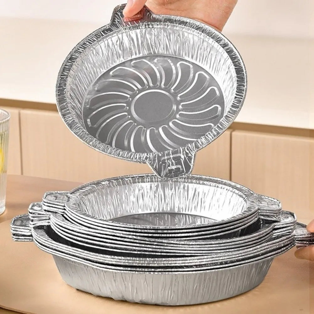 30-Pack Round Disposable Aluminum Foil Baking Pans with Handles