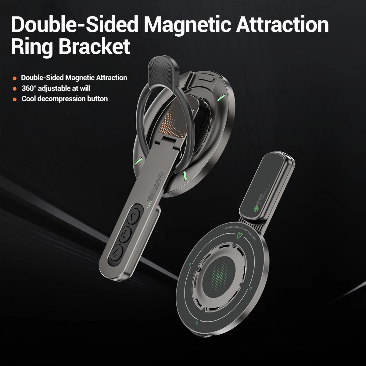 Double Magnetic Phone Ring Holder & Stand for MagSafe iPhone