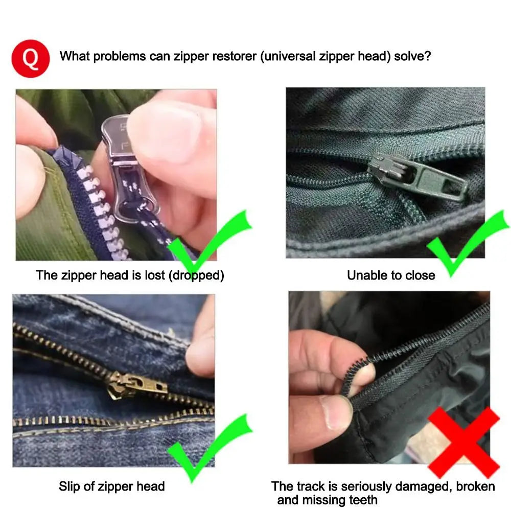 Universal Zipper Repair Kit – S/M/L Replacement Slider