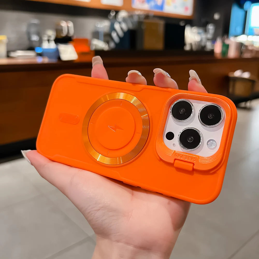 MagSafe iPhone Case Flip Lens Stand | Shockproof Bumper Cover