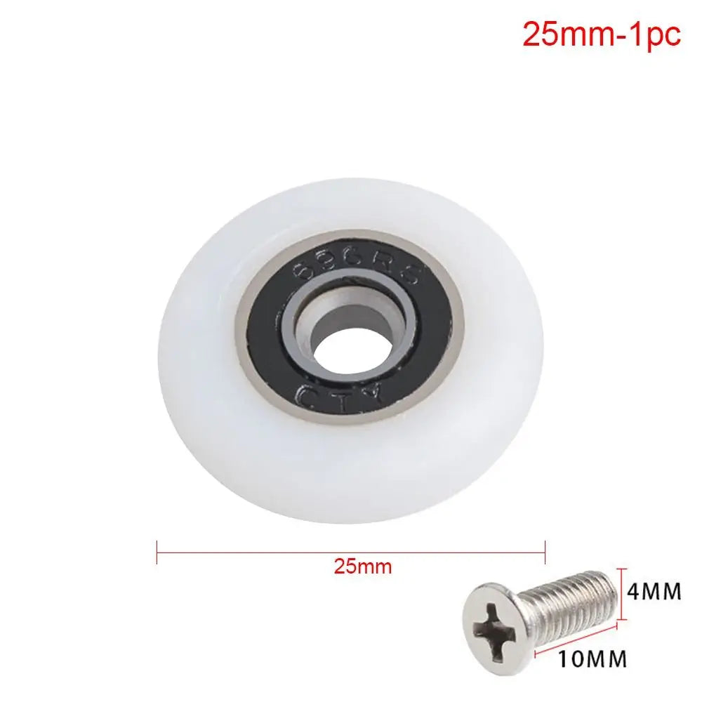 Shower Door Roller Wheels 19–29mm | Silent Nylon Pulley Runner