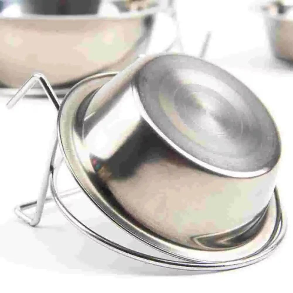Stainless Steel Hang-On Pet Bowl – Dog & Cat Cage Cup