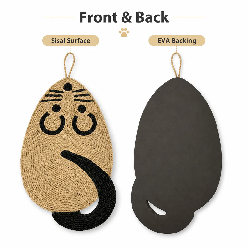 Mouse Shape Sisal Cat Scratching Mat – Floor & Wall Scratcher