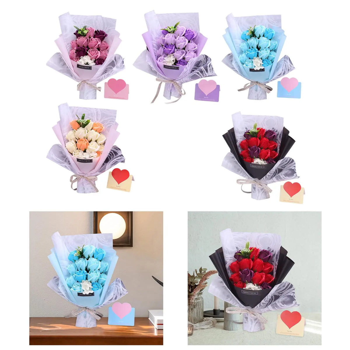 Rose Soap Flower Gift Bouquet – Artificial Floral Decor